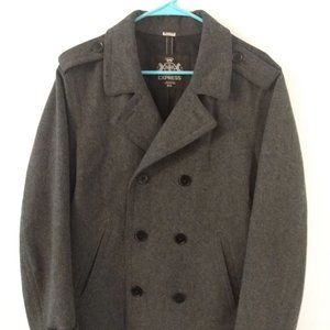 Express Men's Wool Double Breasted Peacoat